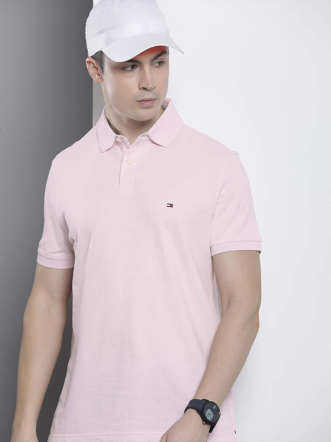 

Tommy Hilfiger Solid Polo Collar Regular Fit Casual T-shirt, Pink