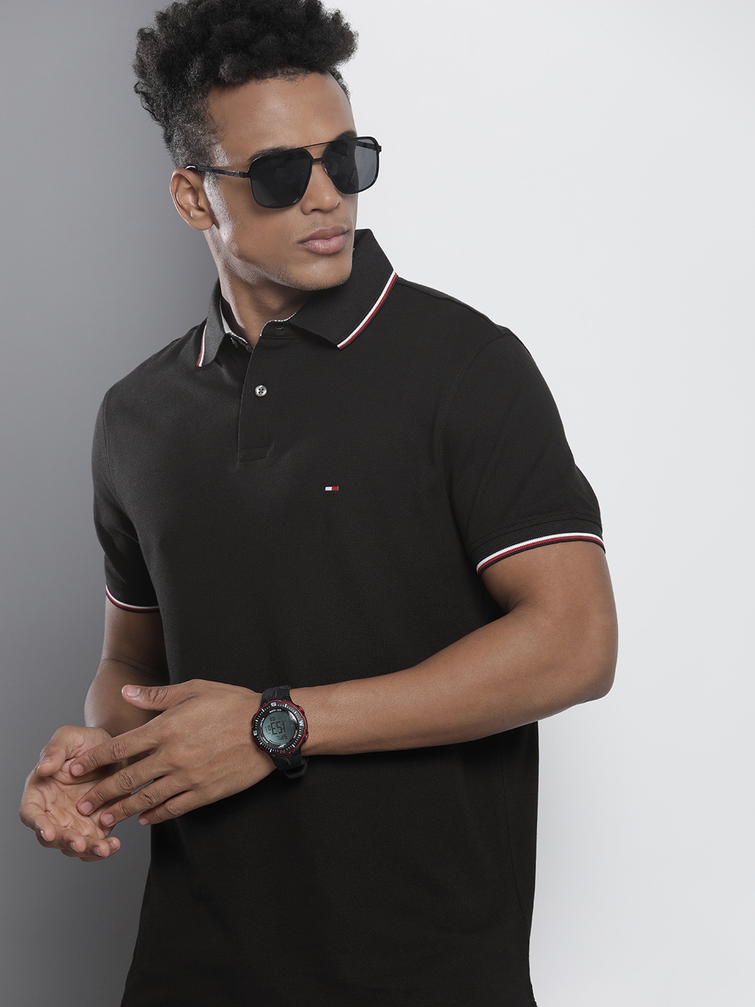 

Tommy Hilfiger Polo Collar T-shirt, Black