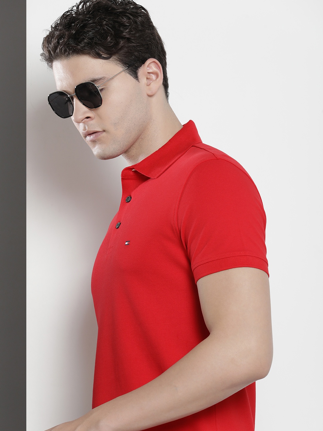 

Tommy Hilfiger Solid Polo Collar Slim Fit T-shirt, Red