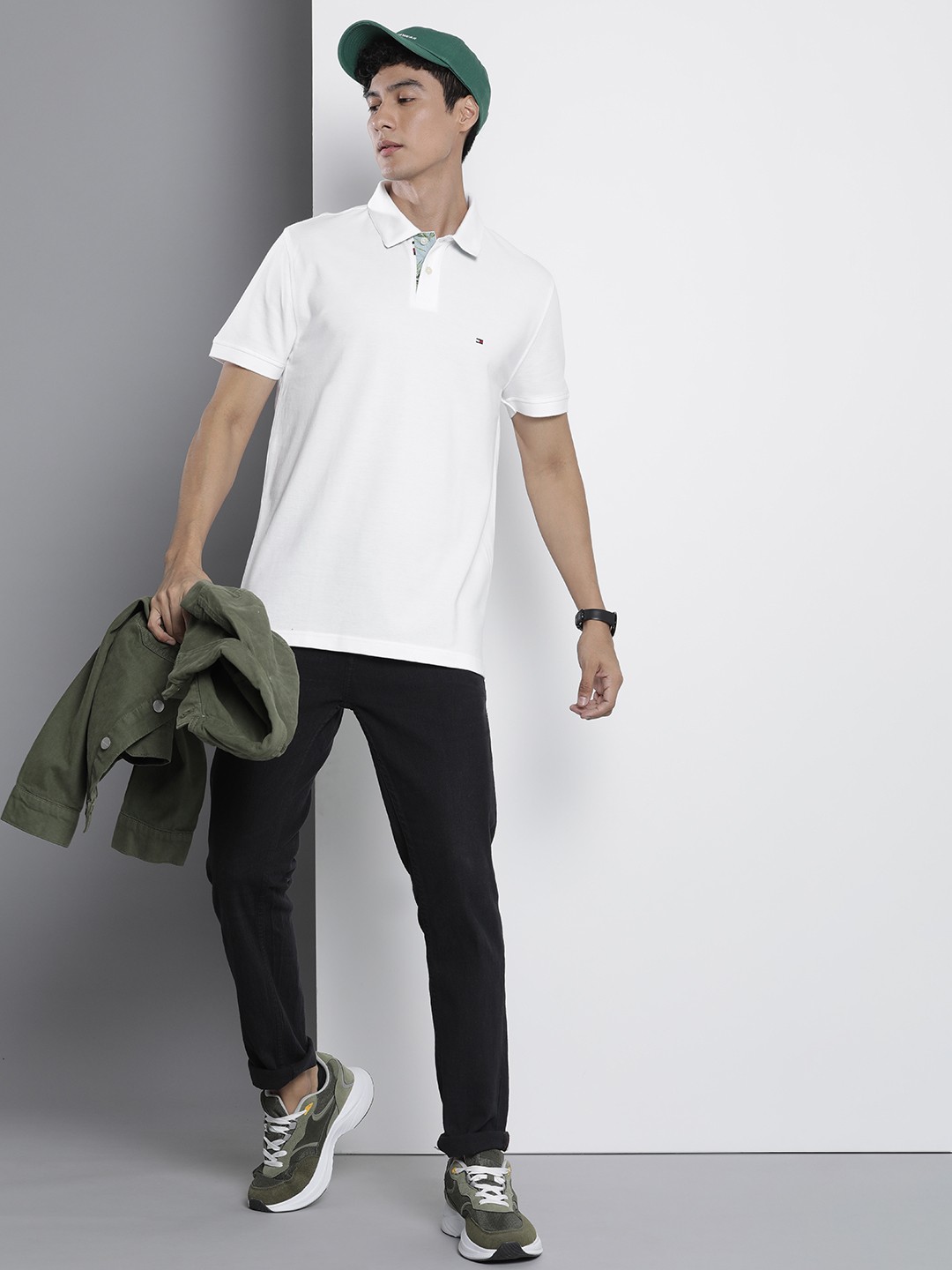 

Tommy Hilfiger Solid Polo Collar Pure Cotton T-shirt, White