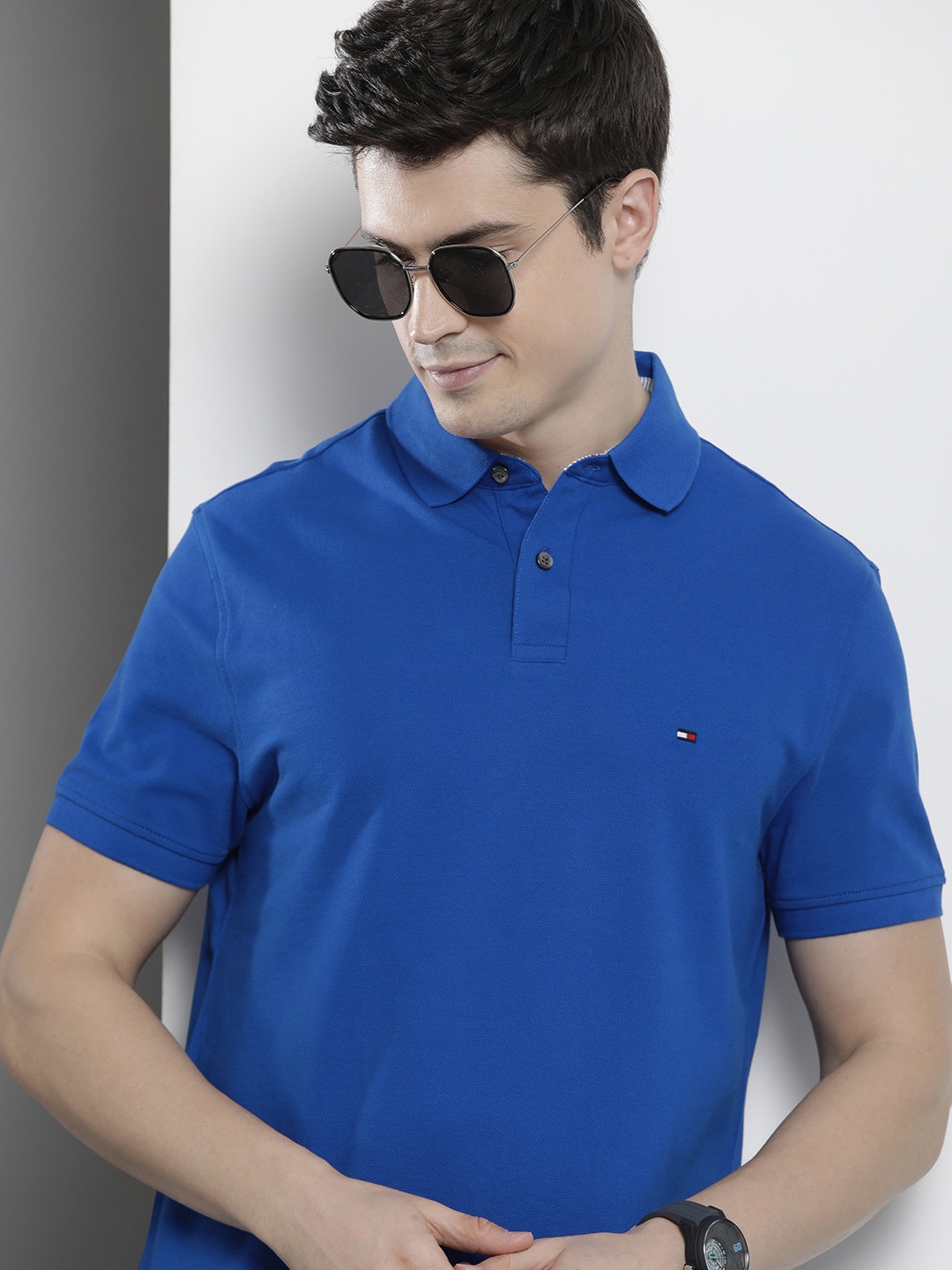 

Tommy Hilfiger Solid Polo Collar Casual T-shirt, Blue