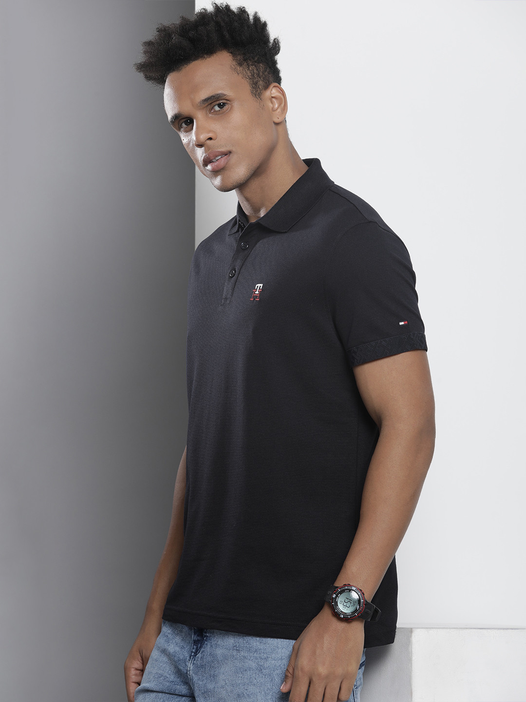 

Tommy Hilfiger Solid Polo Collar Regular Fit Casual T-shirt, Navy blue
