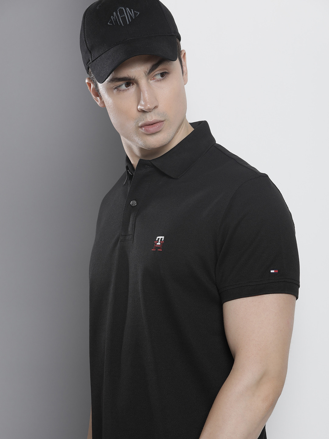 

Tommy Hilfiger Polo Collar T-shirt, Black