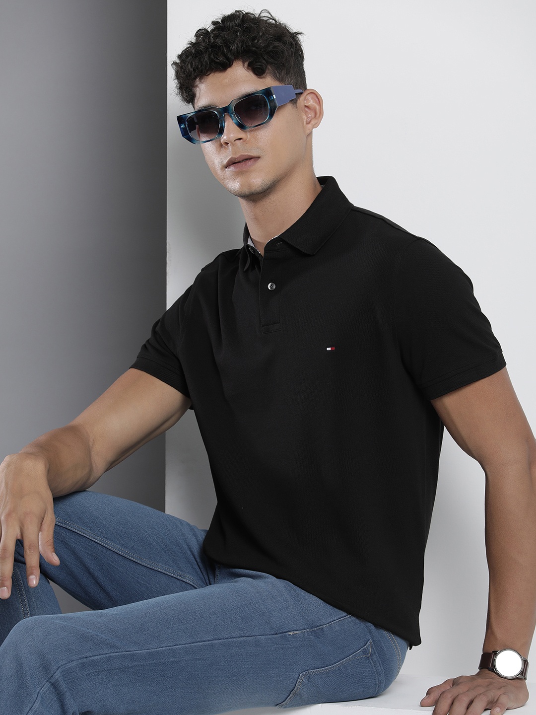 

Tommy Hilfiger Polo Collar T-shirt, Black