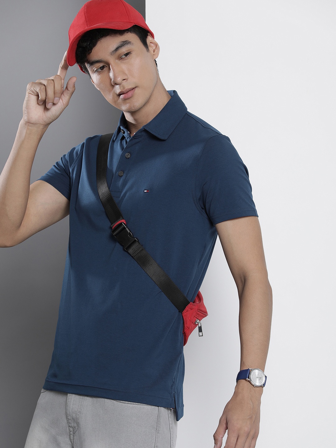 

Tommy Hilfiger Polo Collar Slim Fit Casual T-shirt, Navy blue