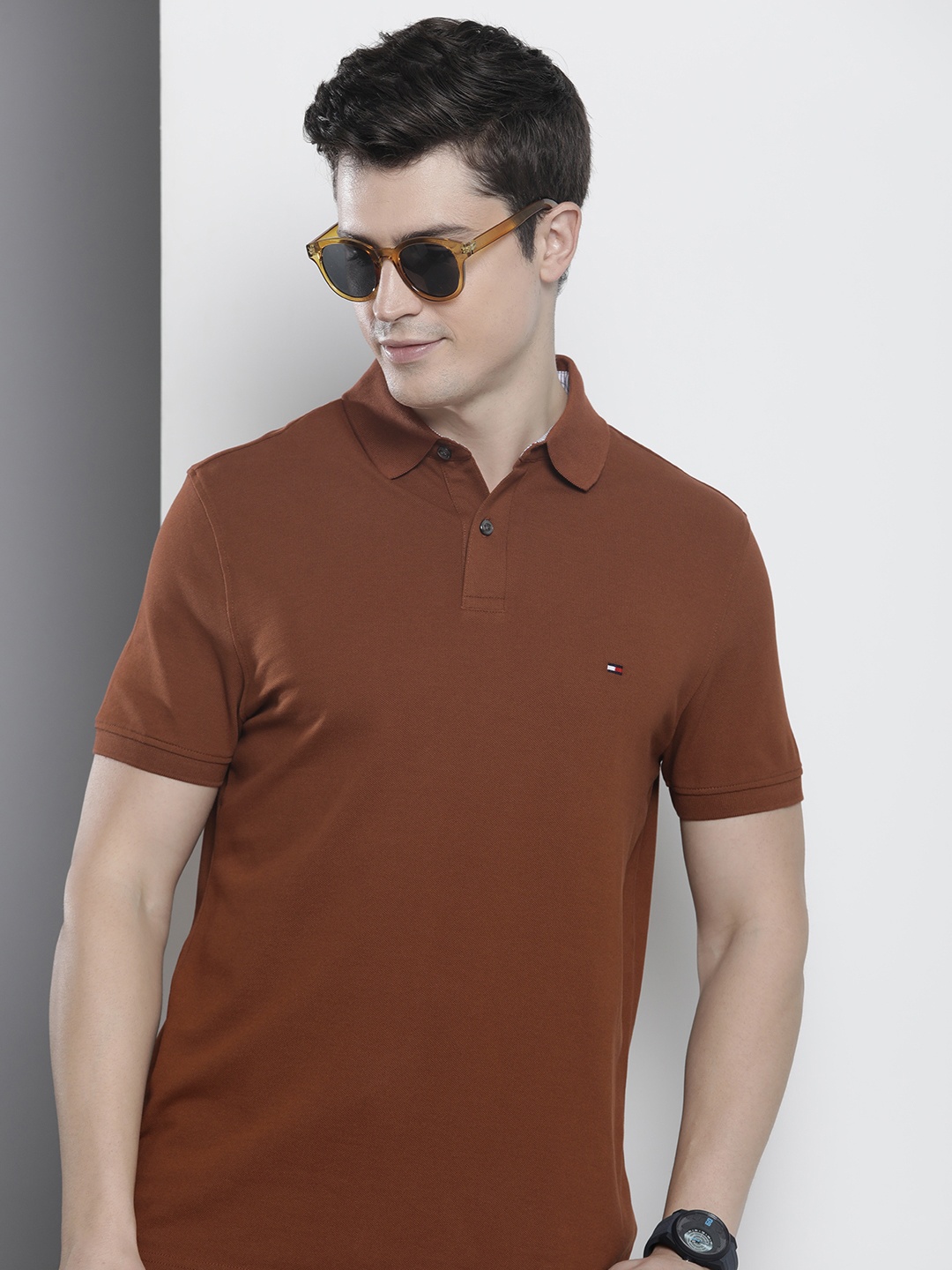 

Tommy Hilfiger Polo Collar T-shirt, Brown