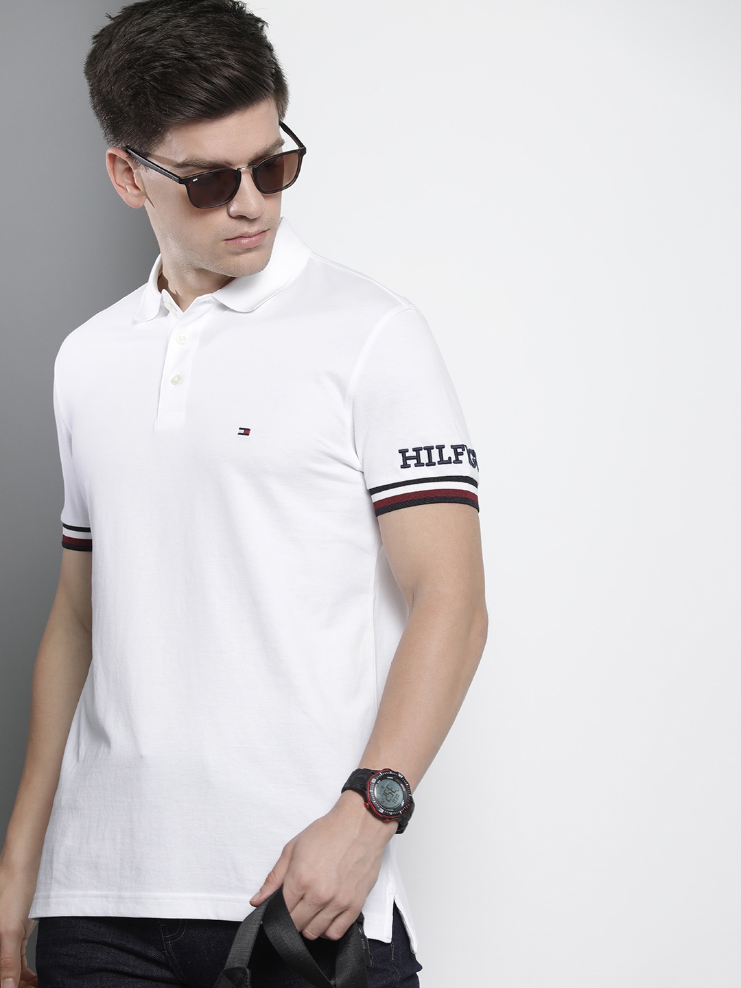 

Tommy Hilfiger Polo Collar Pure Cotton Slim Fit T-shirt, White
