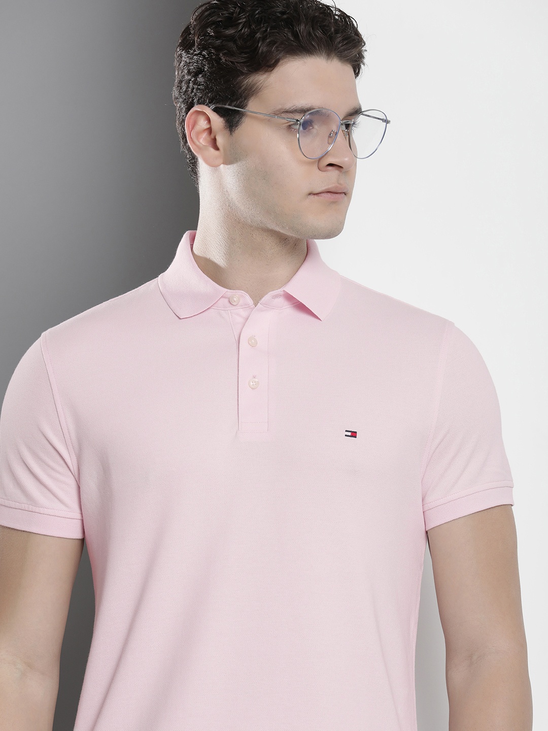 

Tommy Hilfiger Solid Polo Collar Slim Fit T-shirt, Pink