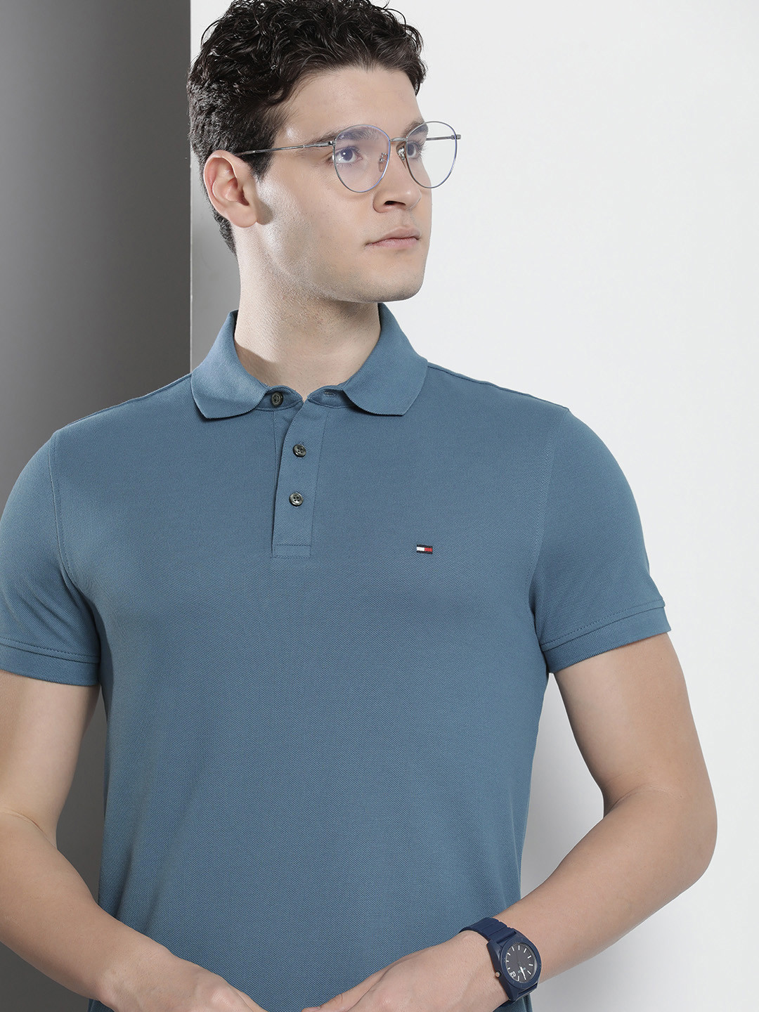 

Tommy Hilfiger Solid Polo Collar Slim Fit T-shirt, Blue