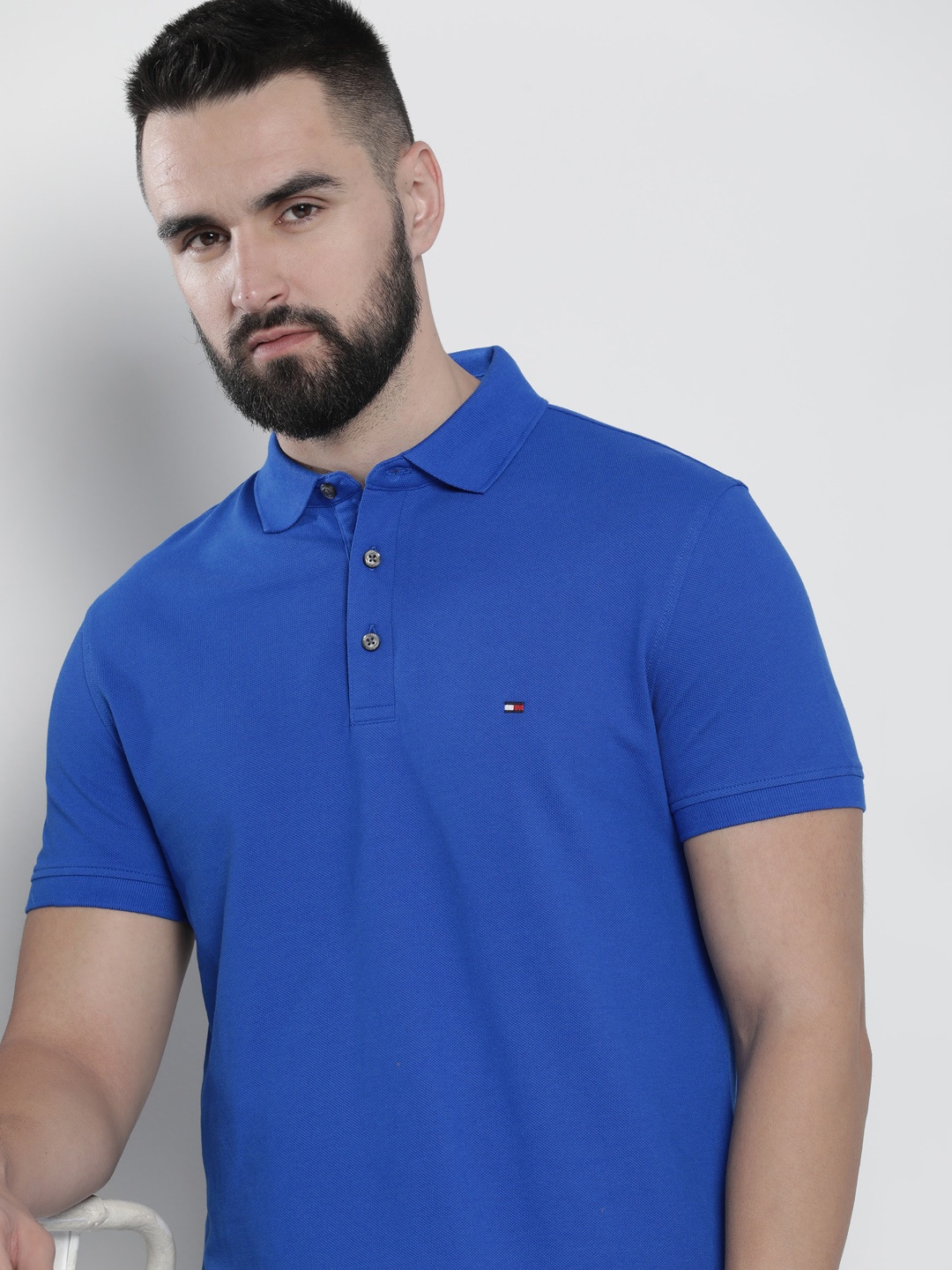 

Tommy Hilfiger Solid Polo Collar Slim Fit T-shirt, Blue