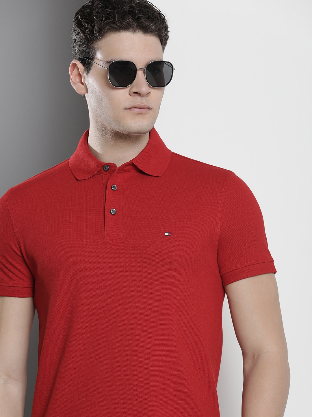 

Tommy Hilfiger Solid Polo Collar Slim Fit T-shirt, Red