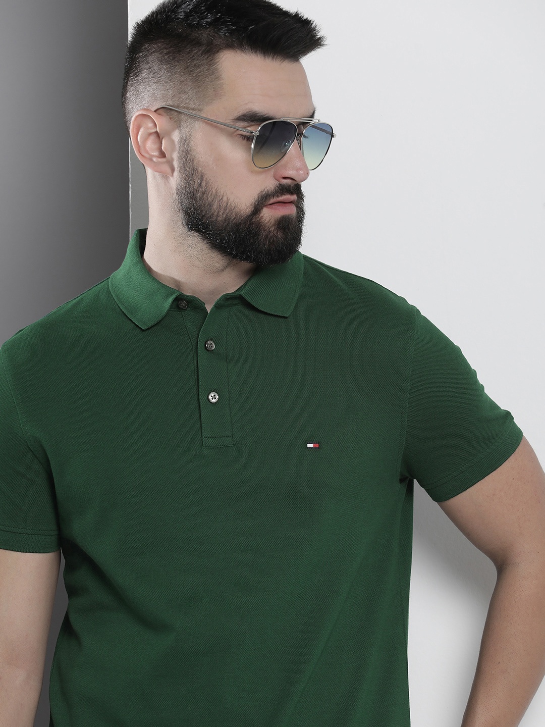 

Tommy Hilfiger Solid Polo Collar Slim Fit T-shirt, Green