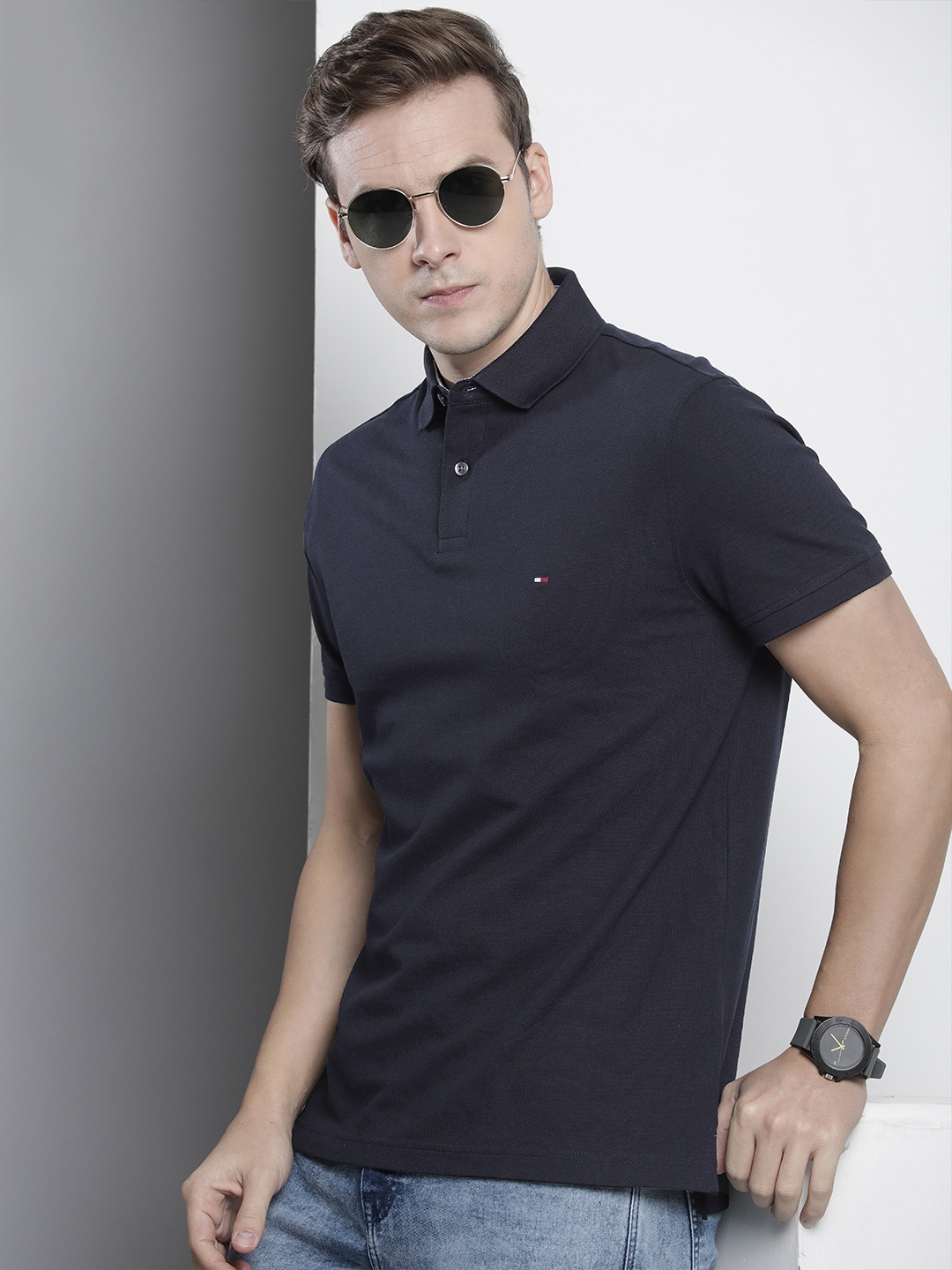 

Tommy Hilfiger Polo Collar Solid Casual T-shirt, Navy blue