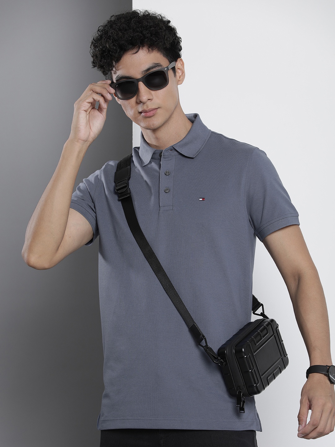 

Tommy Hilfiger Solid Polo Collar Slim Fit T-shirt, Grey