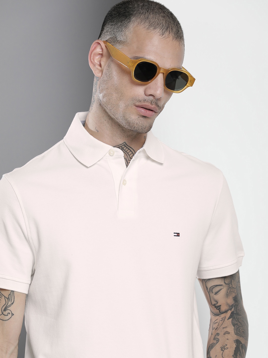 

Tommy Hilfiger Polo Collar T-shirt, Off white