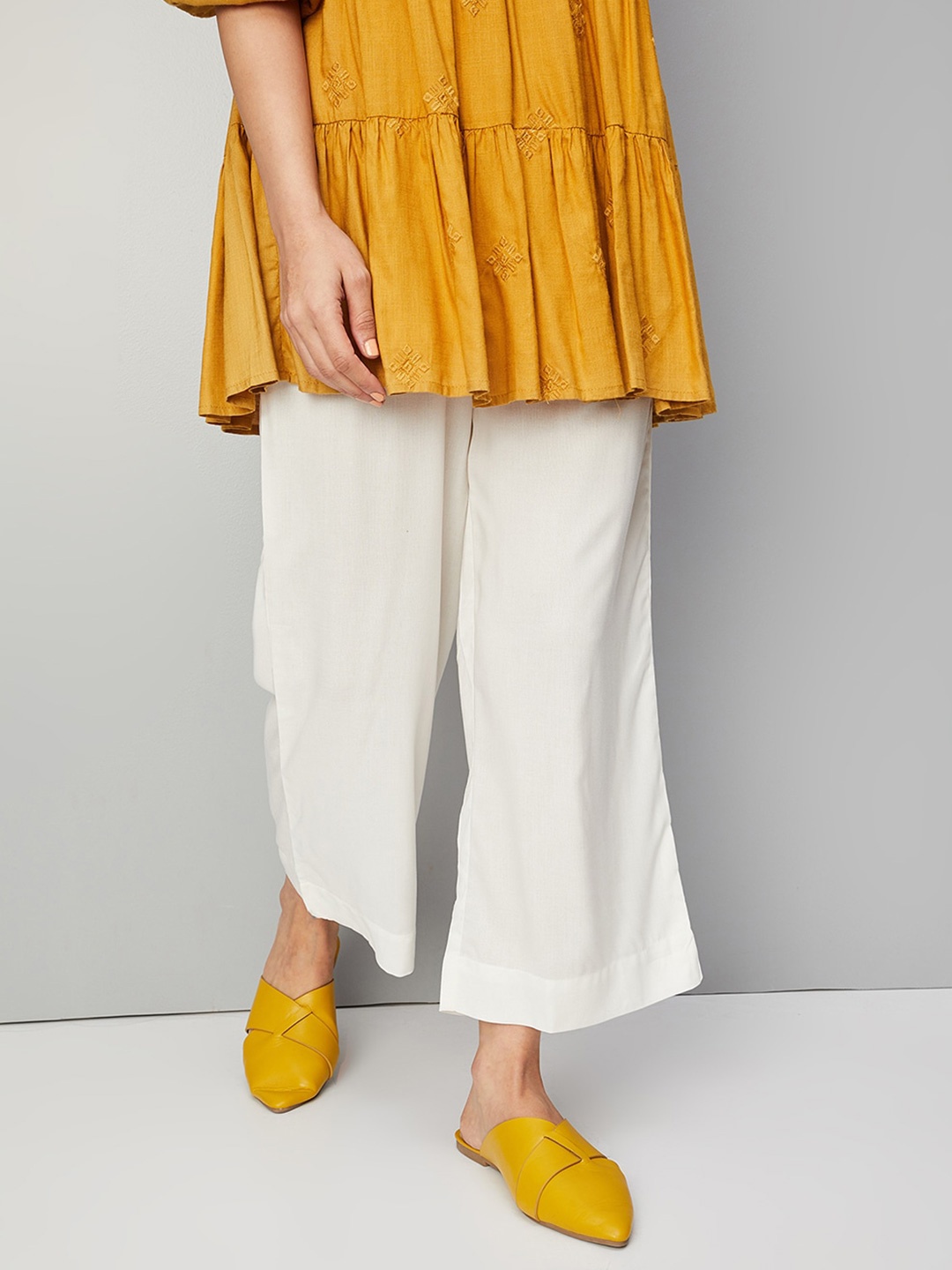 

max Women Wide Leg Palazzos, White