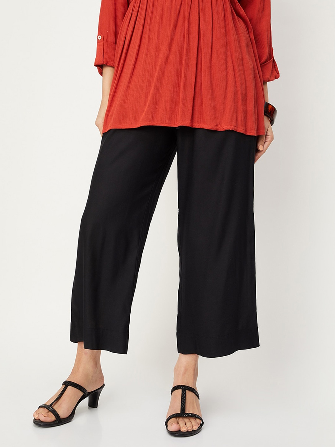 

max Women Wide Leg Palazzos, Black