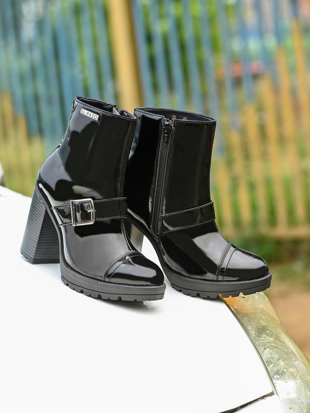 

El Paso Women Platform Heeled Mid-Top Regular Boots, Black
