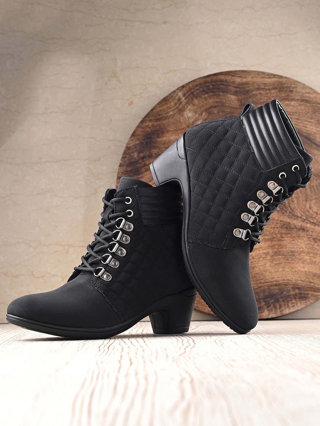 

El Paso Women Heeled Mid-Top Regular Boots, Black