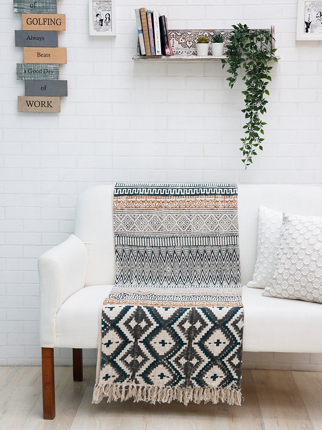 

Ariana Grey & Blue Printed Cotton Throw