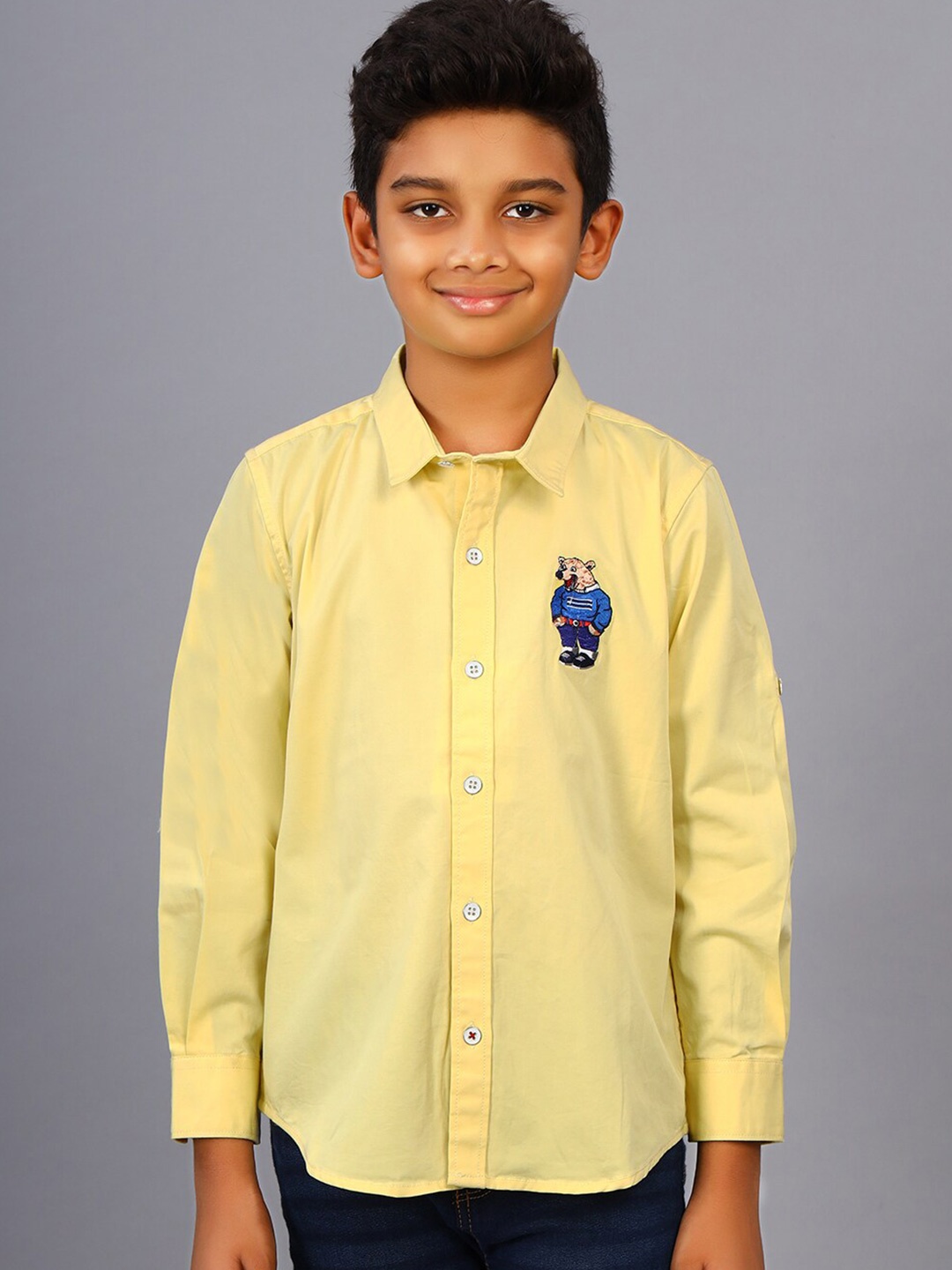 

ZION Boys Classic Opaque Cotton Casual Shirt, Yellow