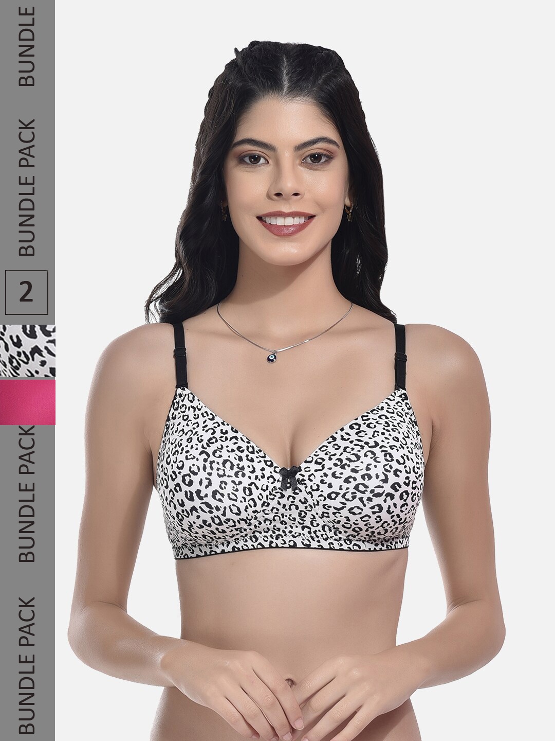 

StyFun Pack Of 2 Everyday Bra Full Coverage Lightly Padded, Black