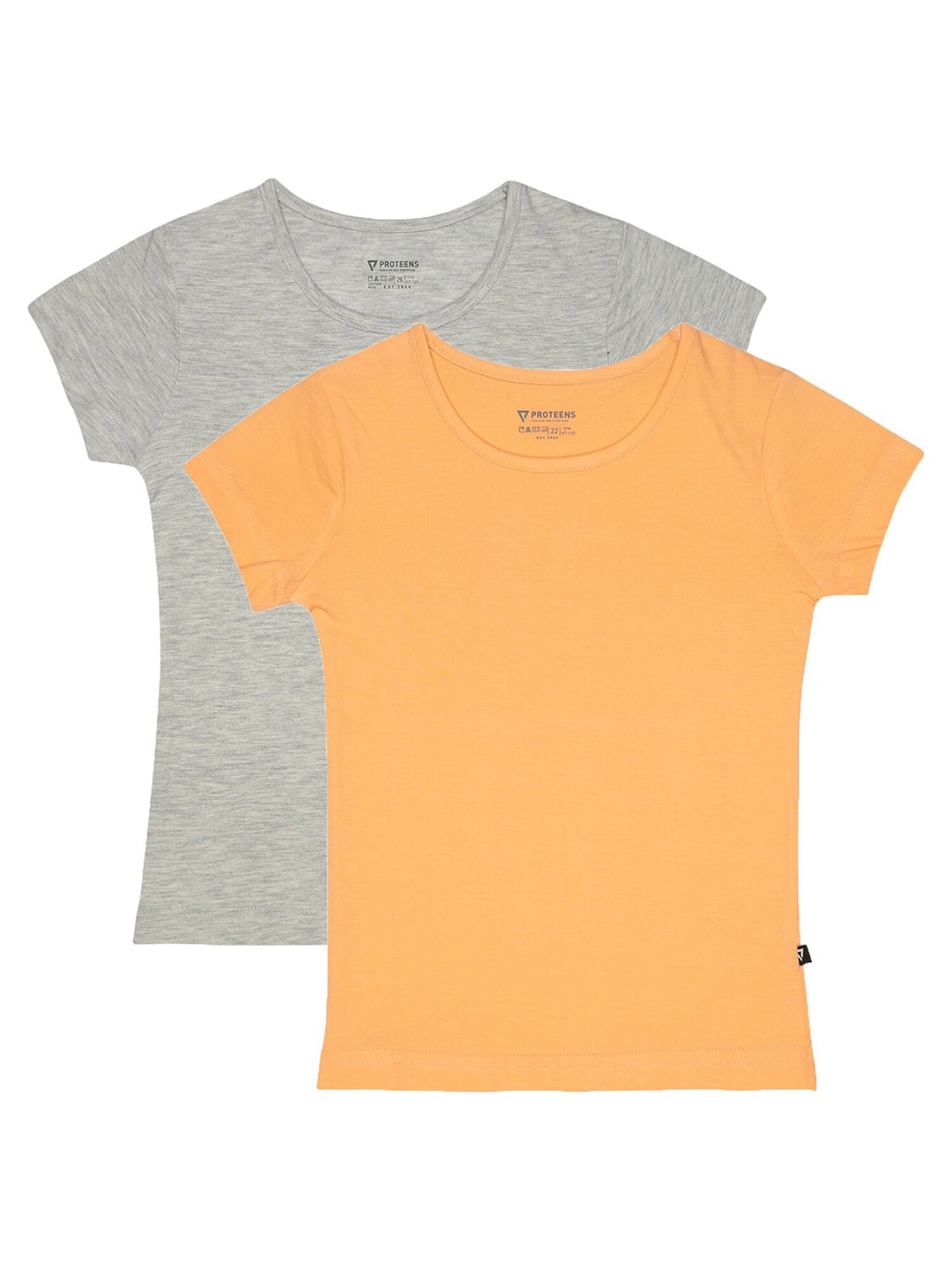 

Bodycare Girls Pack Of 2 Round Neck Pure Cotton T-shirt, Yellow