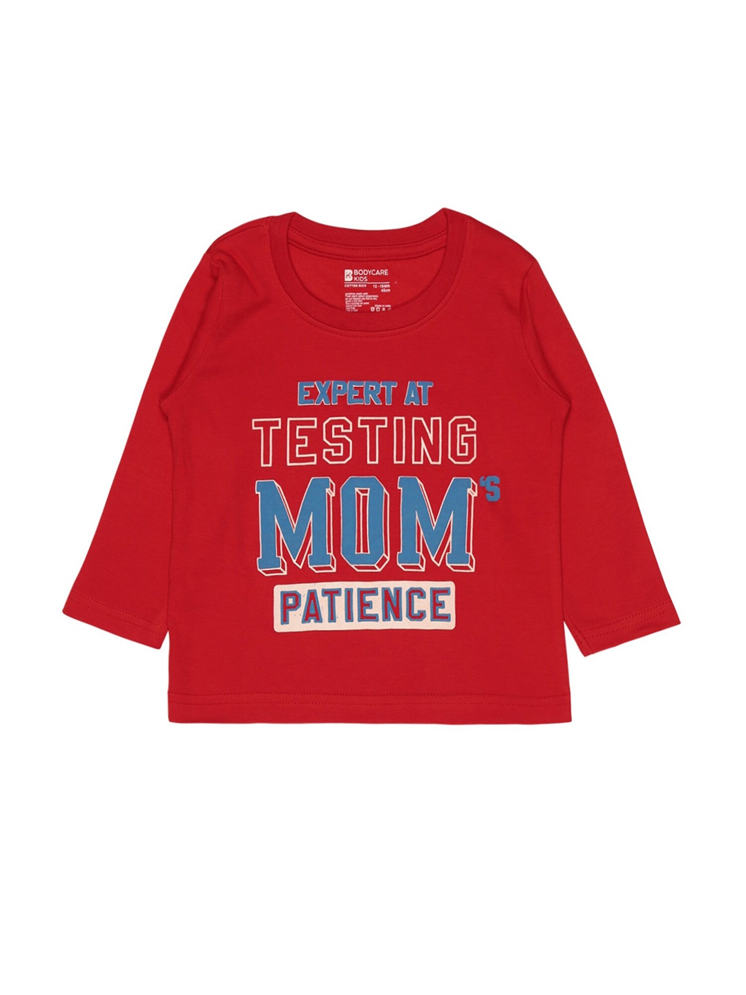 Bodycare Boys Typography Printed Pure Cotton T-shirt, Red