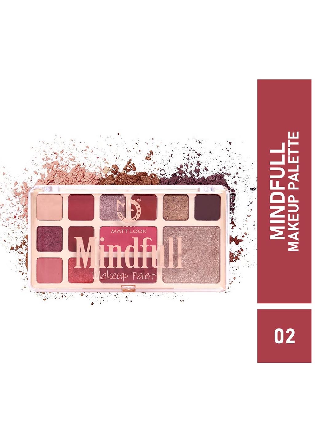 

MATTLOOK Mindfull Long Lasting Eyeshadow Blush Highlighter Makeup Palette - Shade 02, Pink