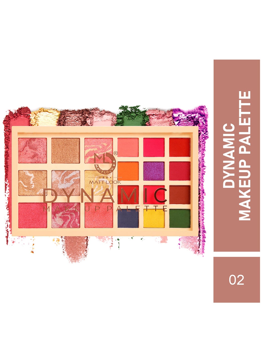 

MATTLOOK Dynamic 12 Shades Eyeshadow & 9 Shades Baked Highlighter Makeup Palette - Shade 2, Pink