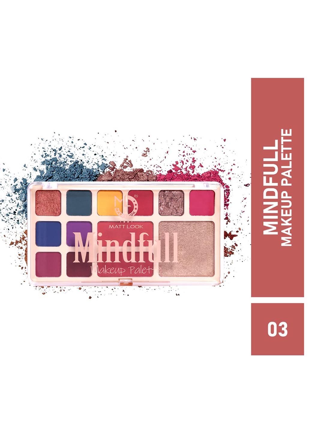 

MATTLOOK Mindfull Long Lasting Eyeshadow Blush Highlighter Makeup Palette - Shade 03, Multi