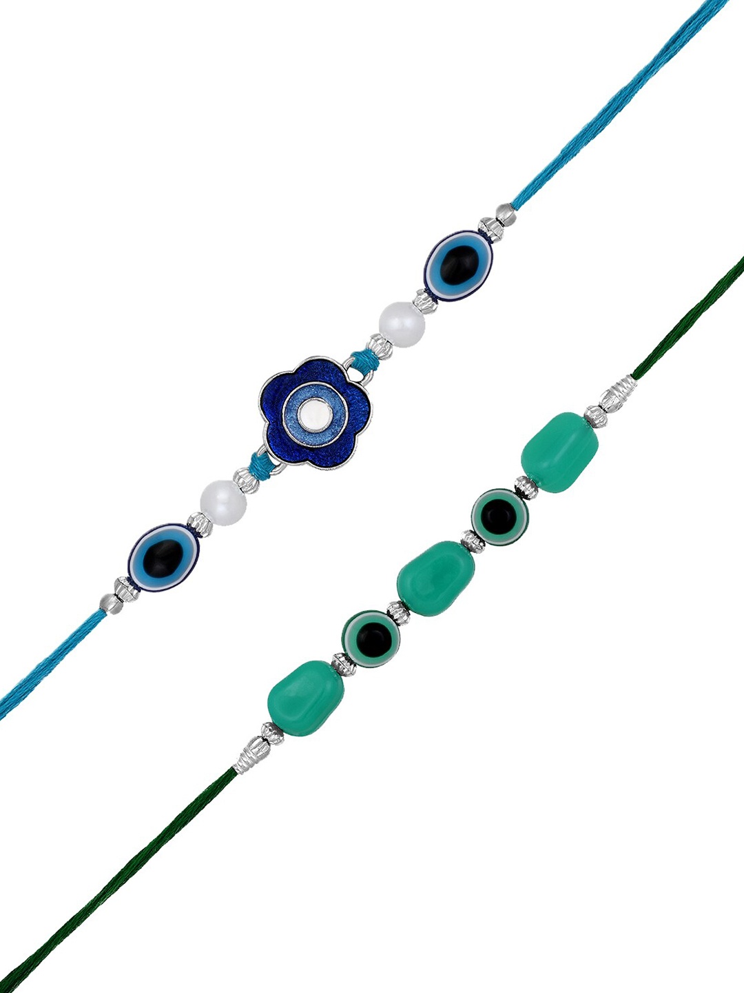 

Mahi Set of 2 Evil Eye Beaded Rakhis, Blue