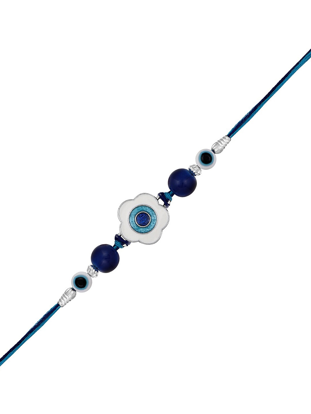 

Mahi Evil Eye Charm & Beaded Rakhi, Blue