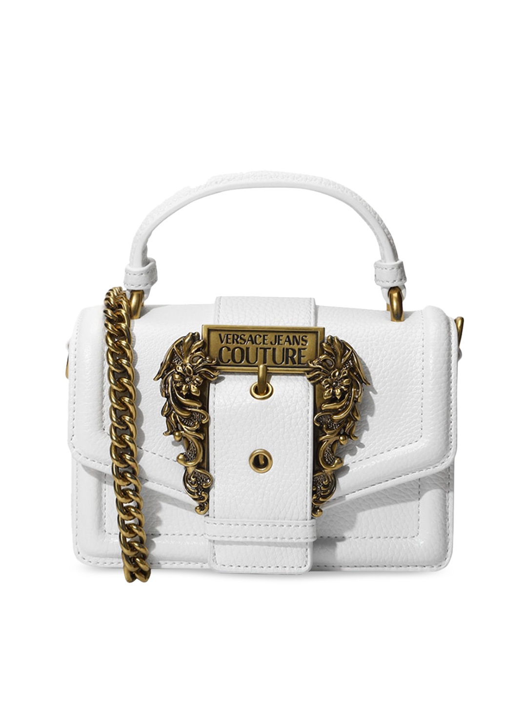 

Versace Jeans Couture Textured Structured Sling Bag, White