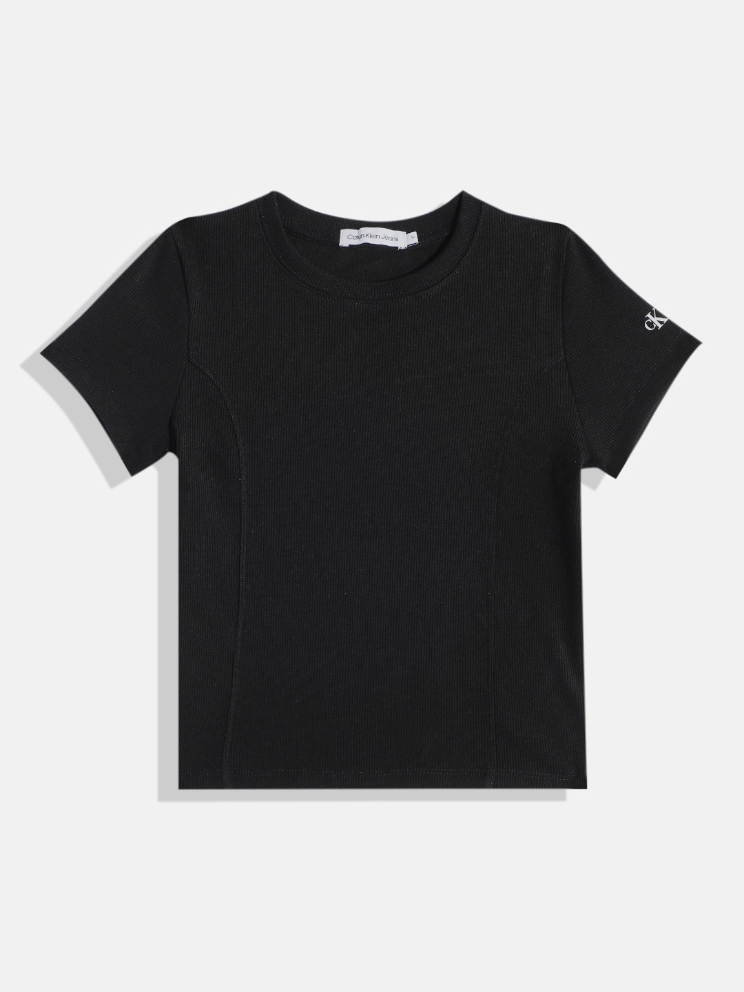 

Calvin Klein Jeans Girls Solid Ribbed T-shirt, Black