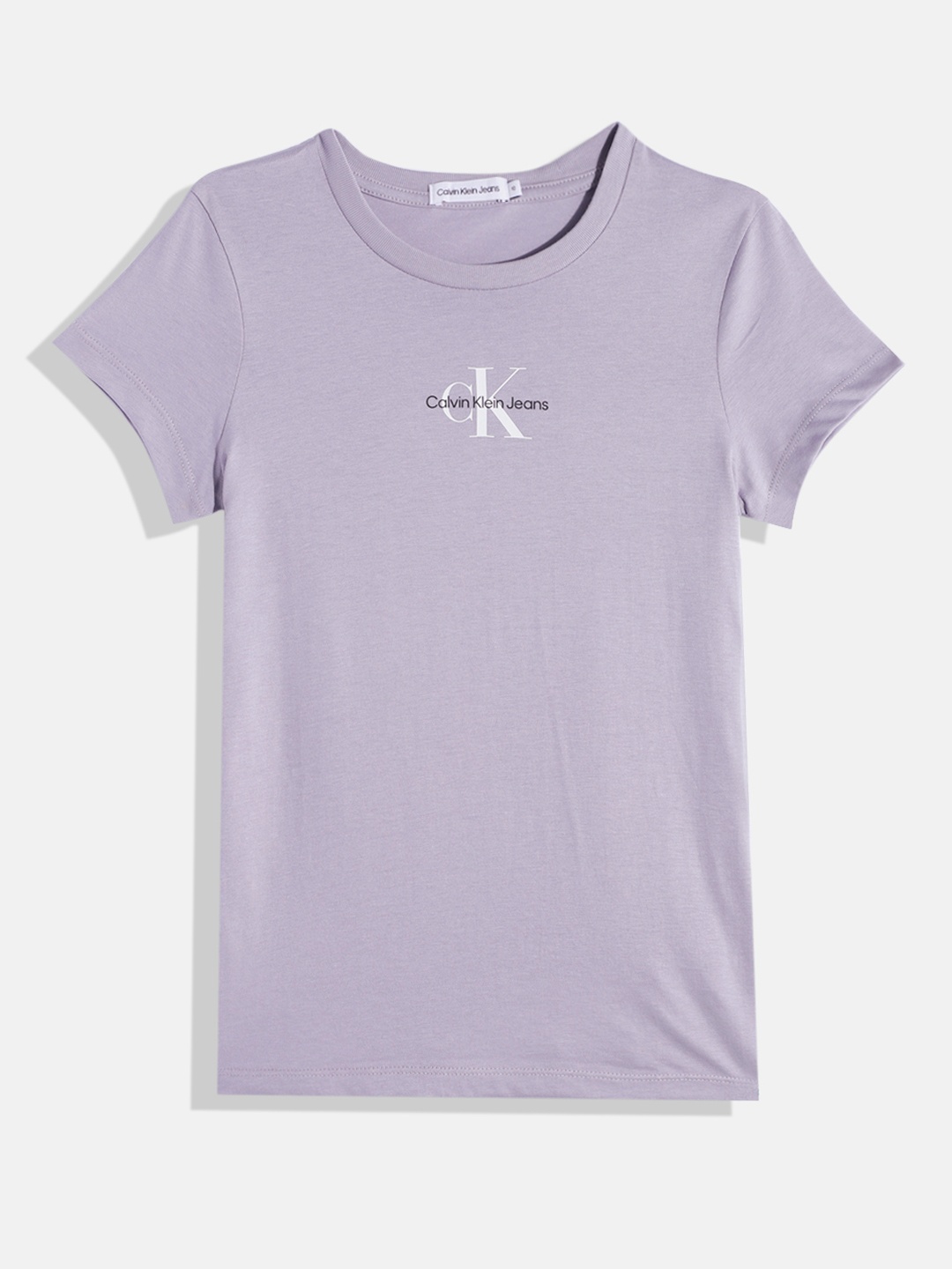 

Calvin Klein Jeans Girls Brand Logo Printed Pure Cotton T-shirt, Lavender