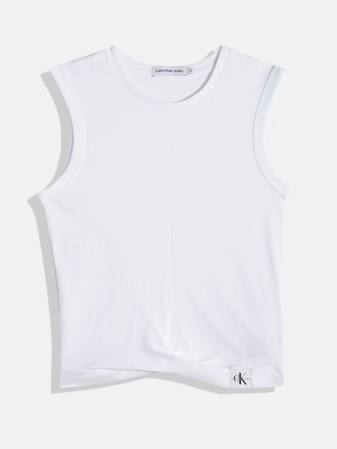 

Calvin Klein Jeans Girls Solid Sleeveless Pure Cotton T-shirt, White