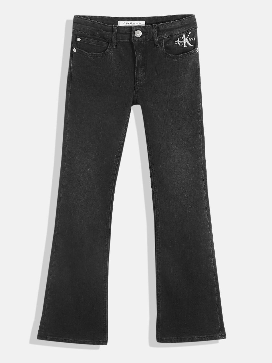 

Calvin Klein Jeans Girls Wide Leg Clean Look Stretchable Jeans, Black