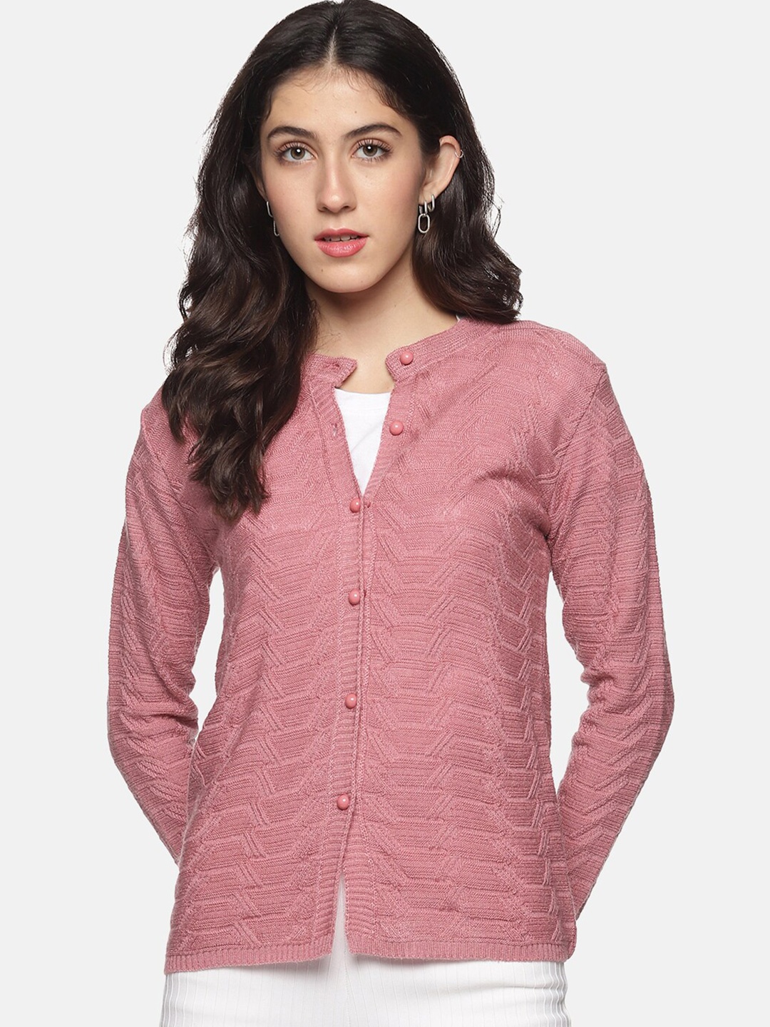 

CLAPTON Cable Knit Woollen Cardigan, Peach