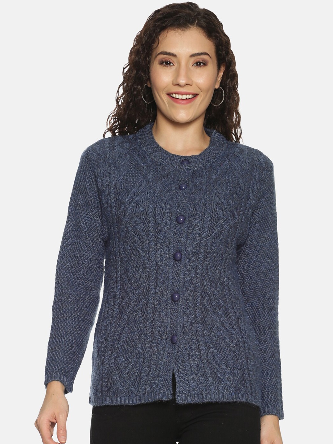 

CLAPTON Cable Knit Woollen Cardigan, Grey