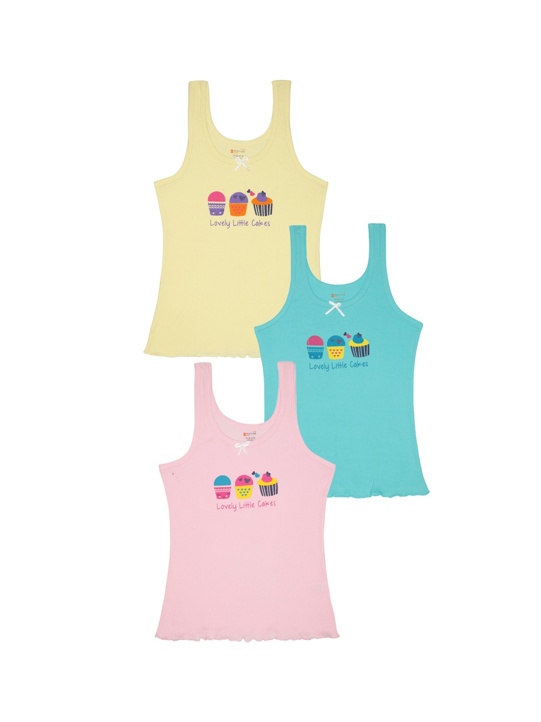 

Bodycare Girls Pack Of 3 Assorted Cotton Cotton Innerwear Vests