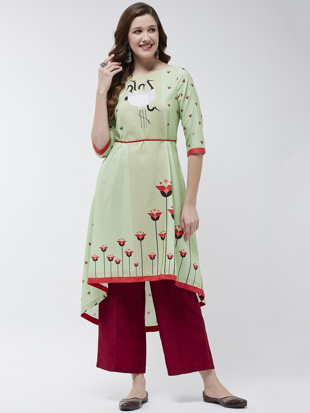 

Pannkh Quirky A-Line Kurta, Green