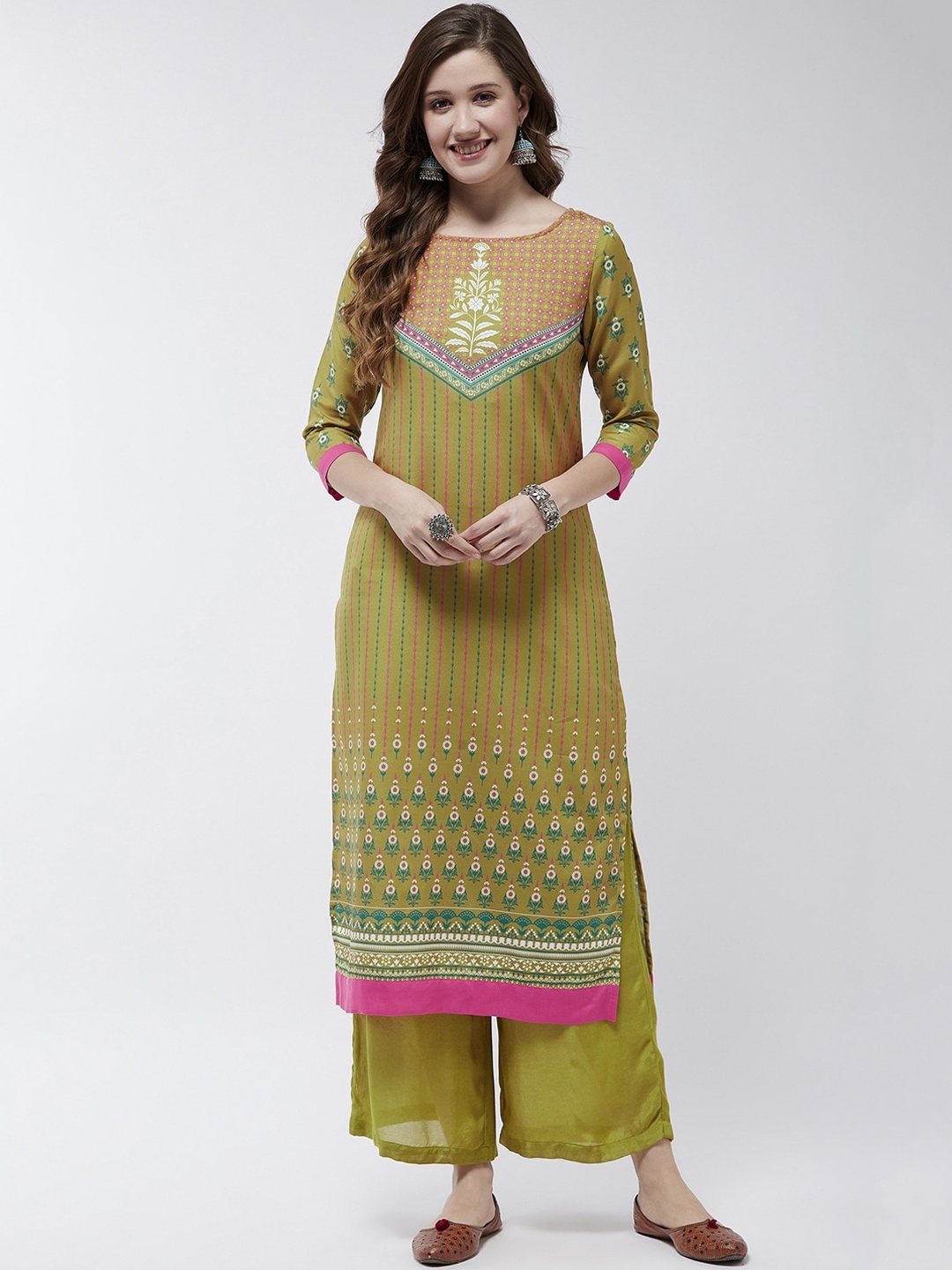 

Pannkh Ethnic Motifs Striped Kurta, Multi