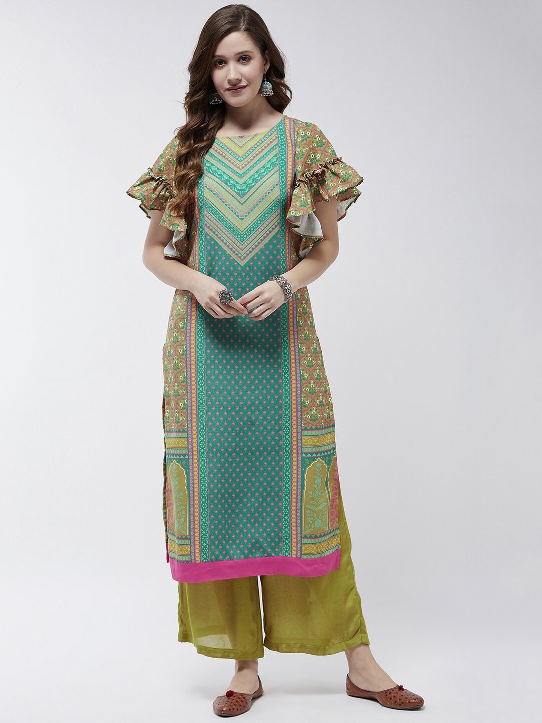 

Pannkh Geometric Printed Kurta, Multi