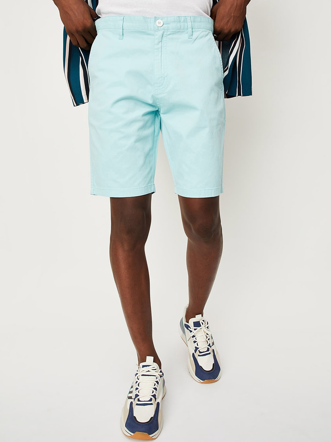 

max Men Mid-Rise Regular Shorts, Blue