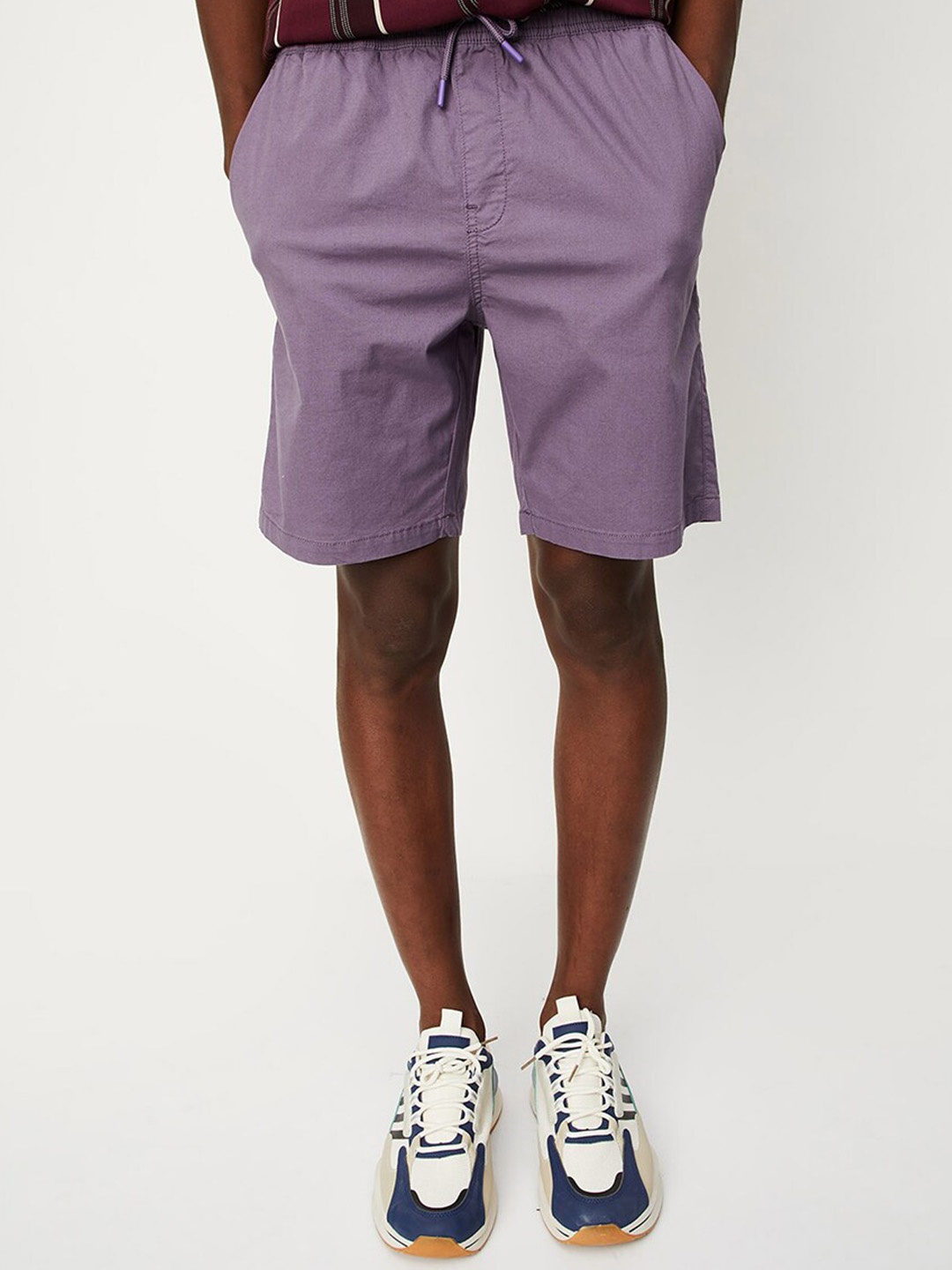 

max Men Mid-Rise Regular Shorts, Purple