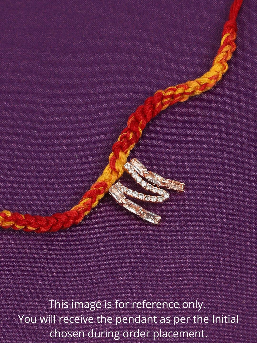 

AccessHer Unisex Letter V Pendant Rakhi, Rose gold