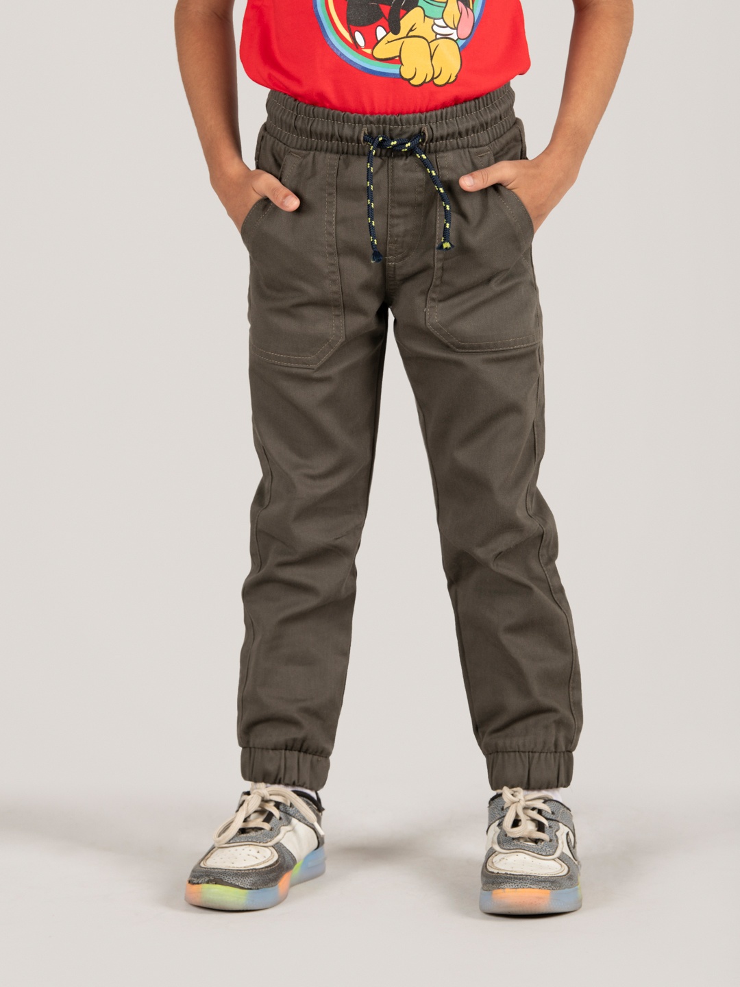 

Zalio Boys Mid-Rise Cotton Joggers, Green