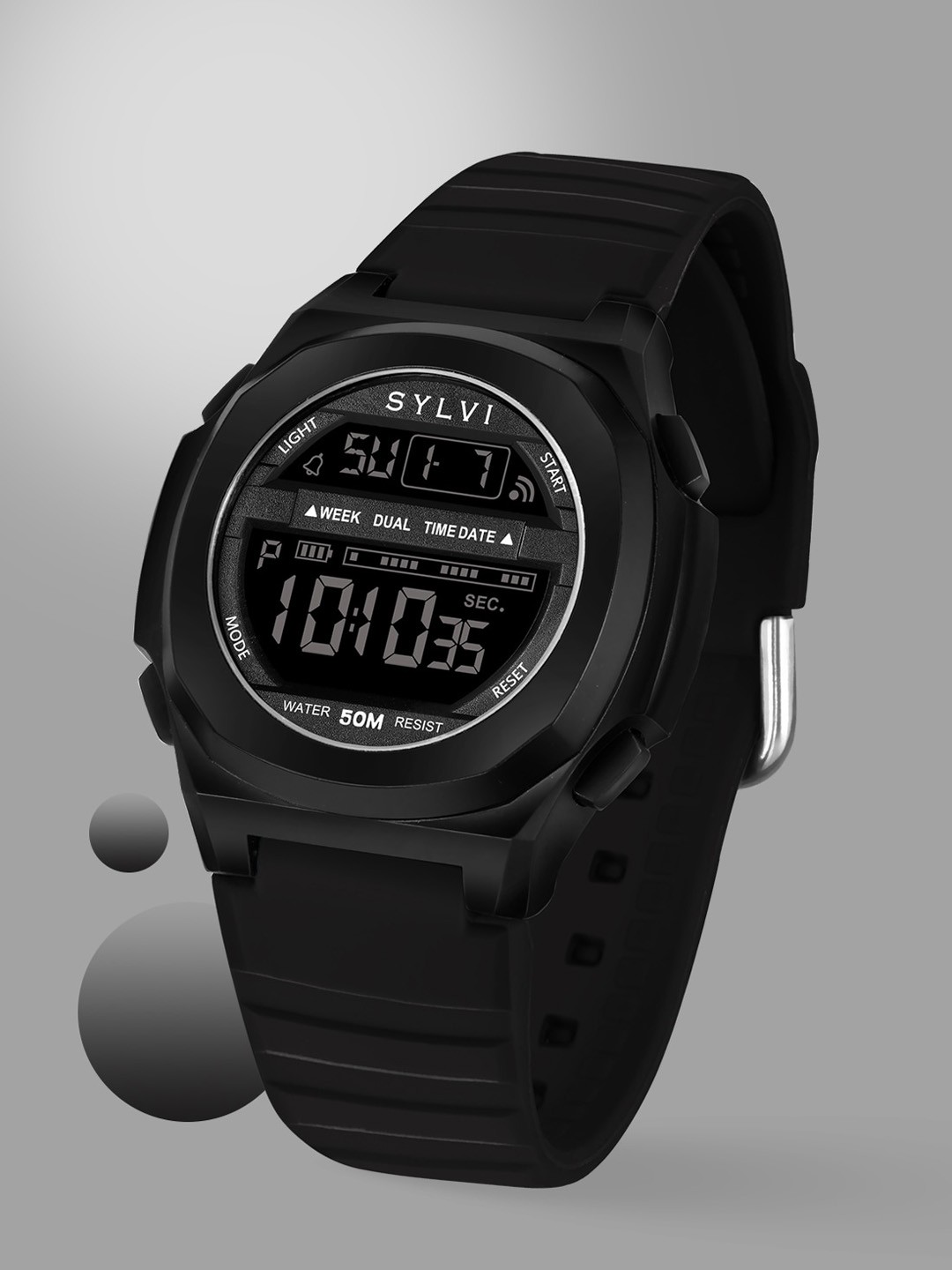 

Sylvi Unisex Patterned Dial & Wrap Around Straps Digital Watch 9117-Black-Black