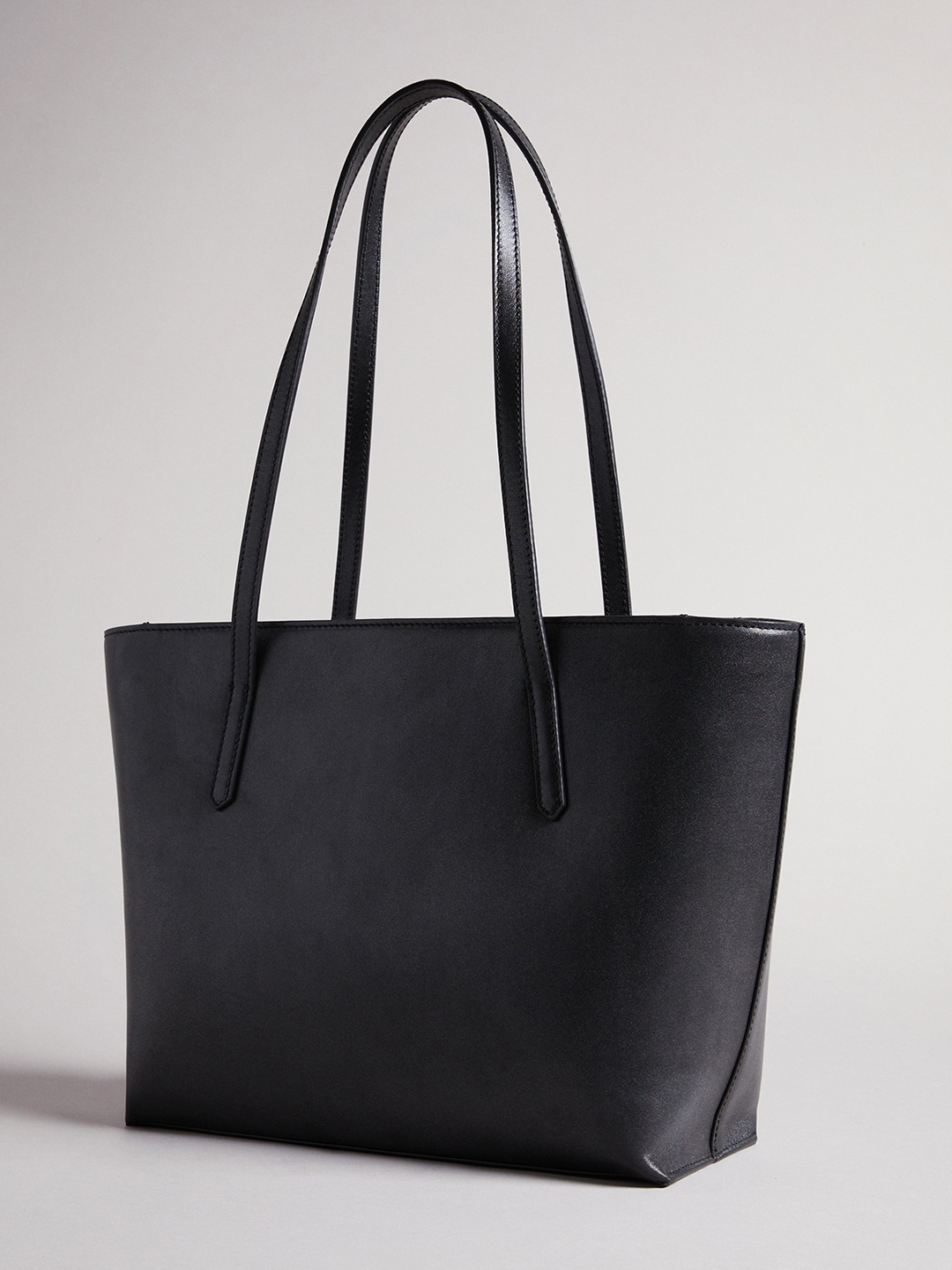 Ted Baker Oversized Leather Shopper Tote Bag, Black